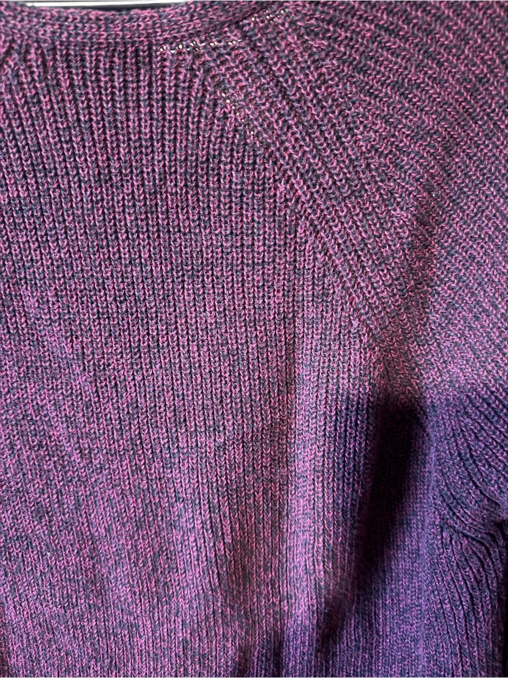 a.n.a Plum V-Neck Cable-Shoulder Knit Sweater - Picture 7 of 7